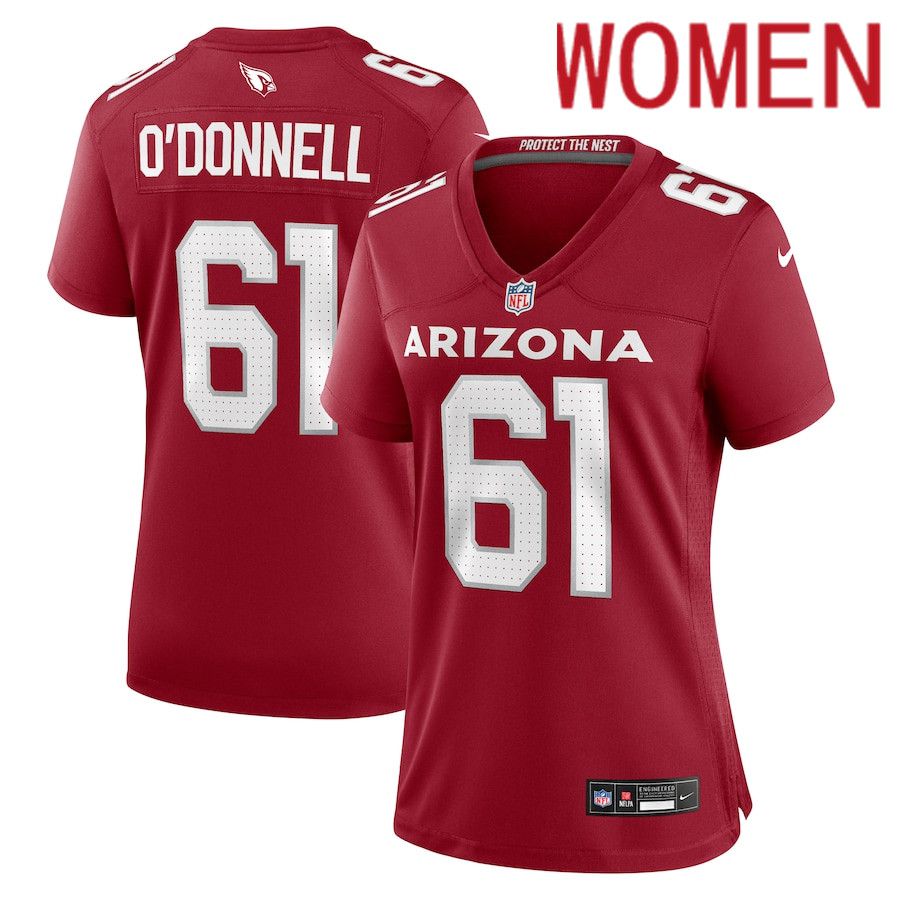 Women Arizona Cardinals #61 Carter ODonnell Nike Cardinal Team Game NFL Jersey->->